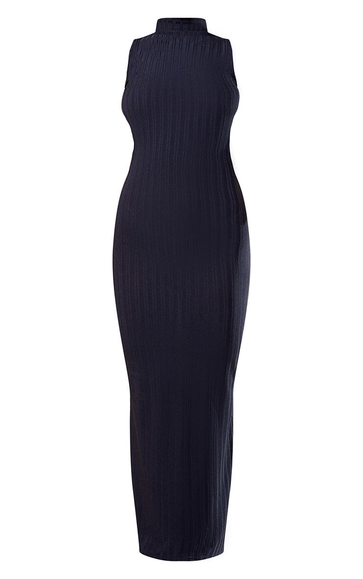 black polo neck midi dress