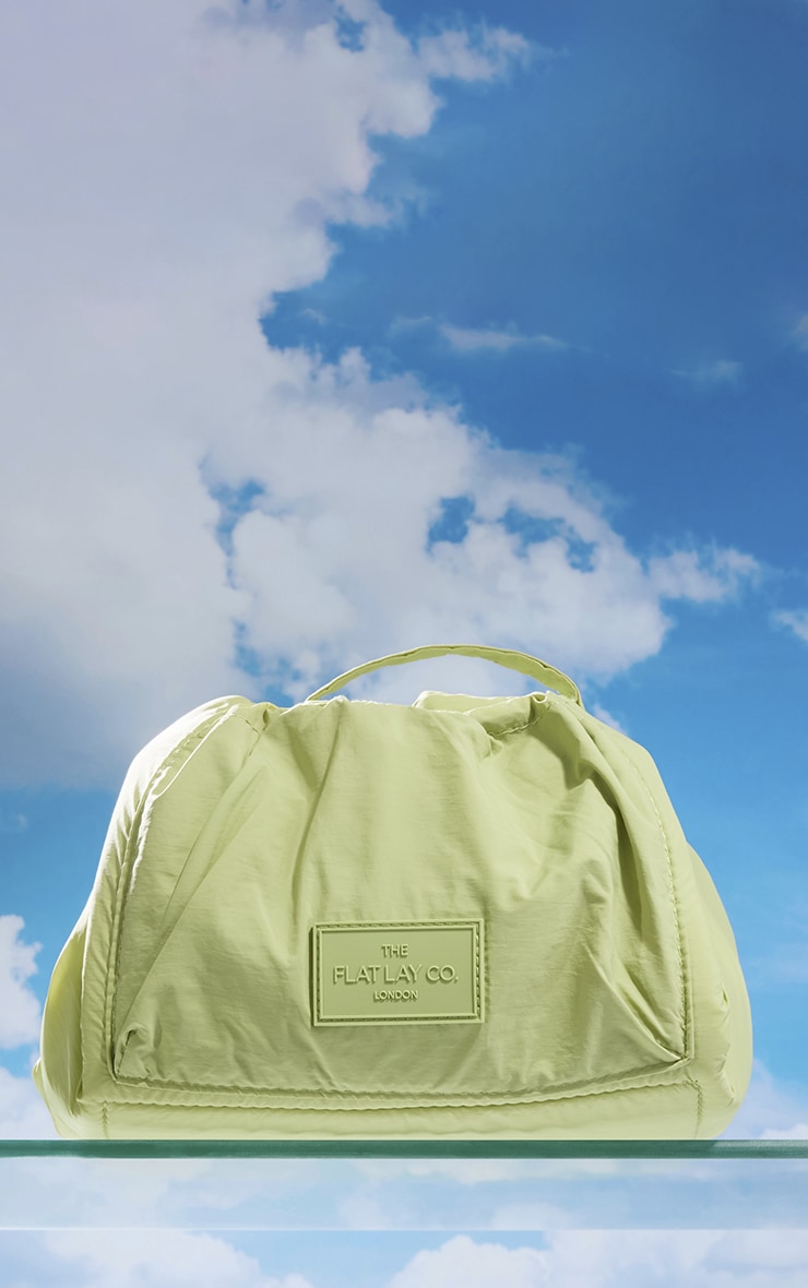 The Flat Lay Co. Drawstring Makeup Bag In Light Green Parachute