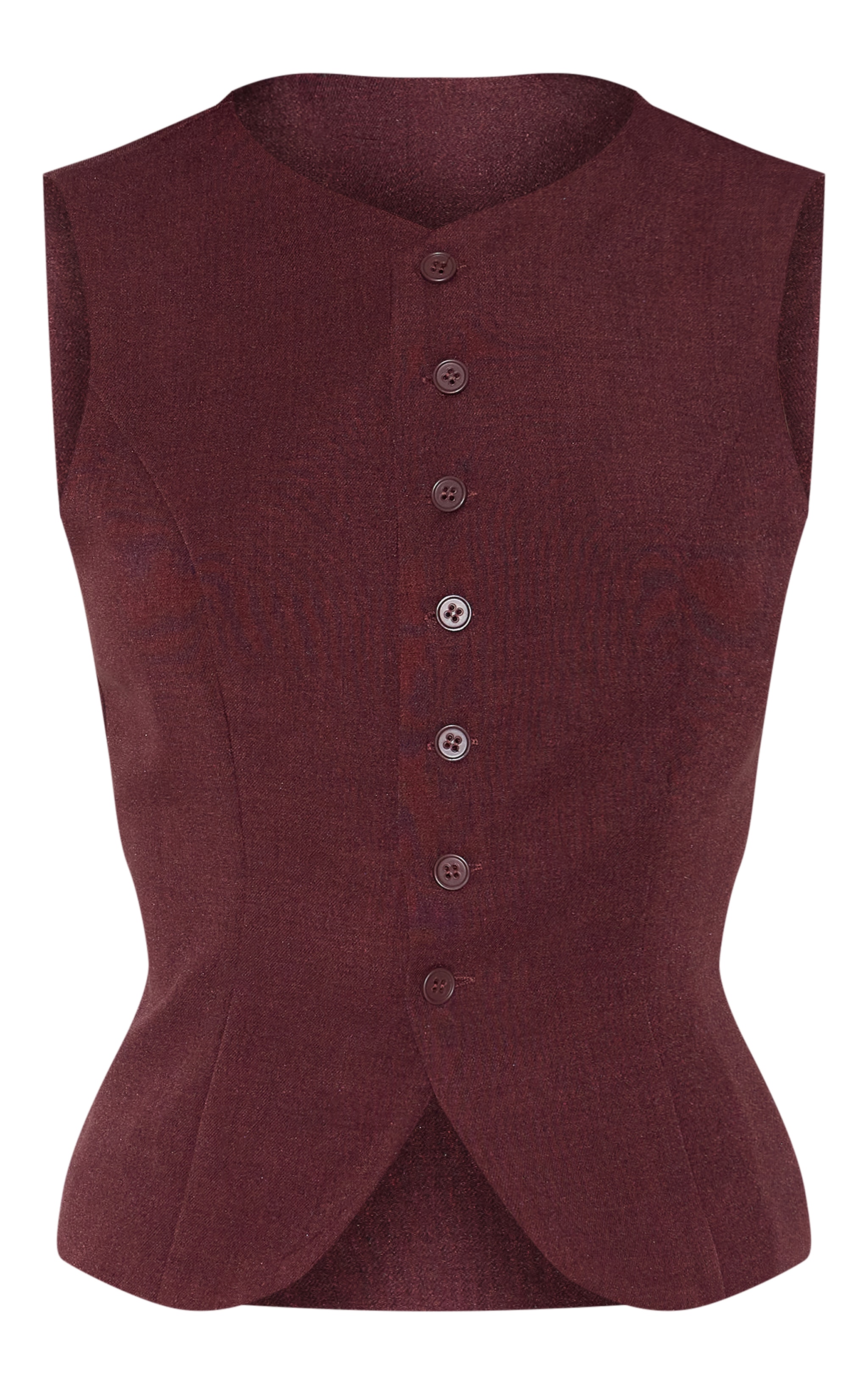 Gilet de tailleur tissé rouge vin image 5