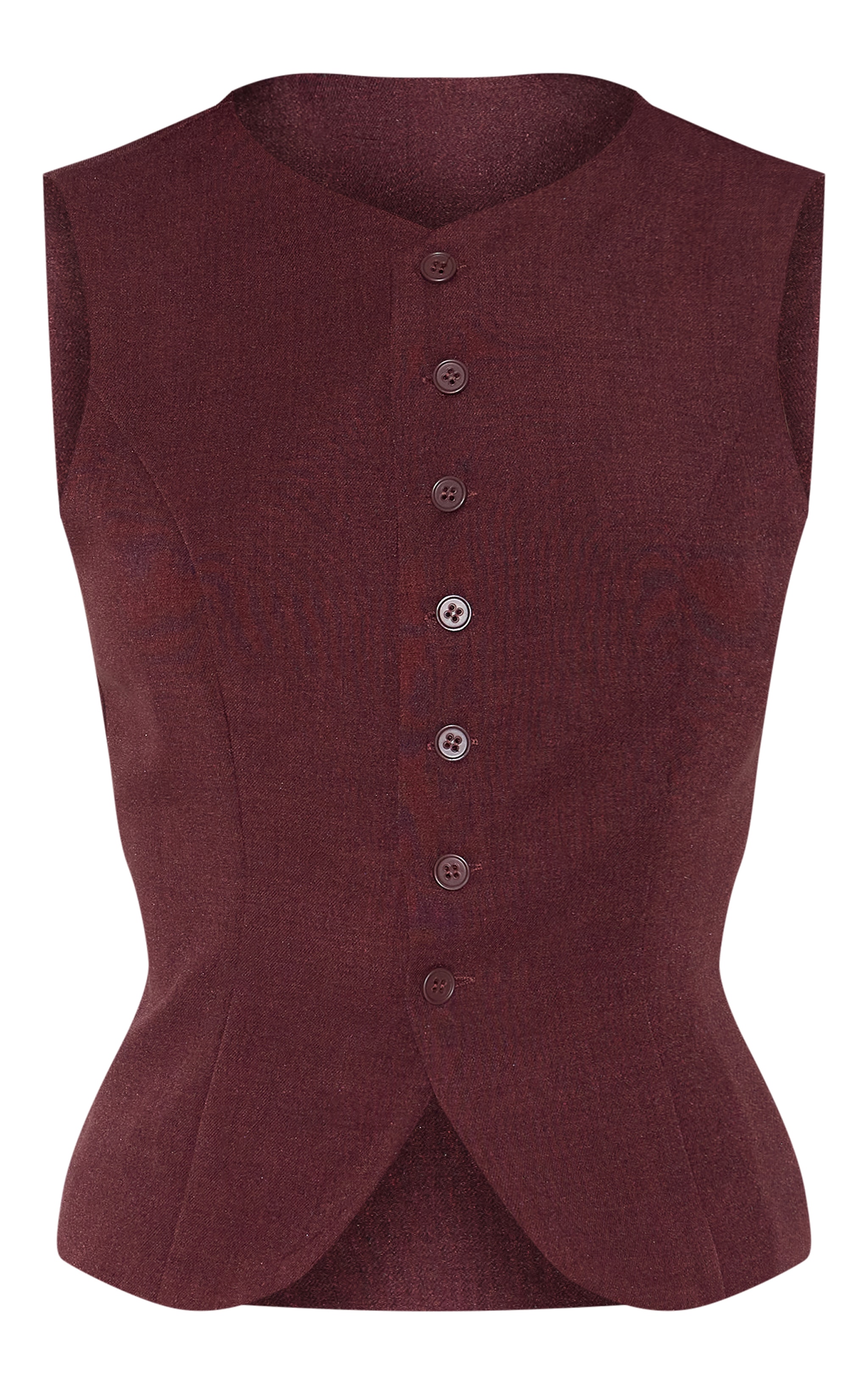  Wine Tailored Woven Waistcoat image 5