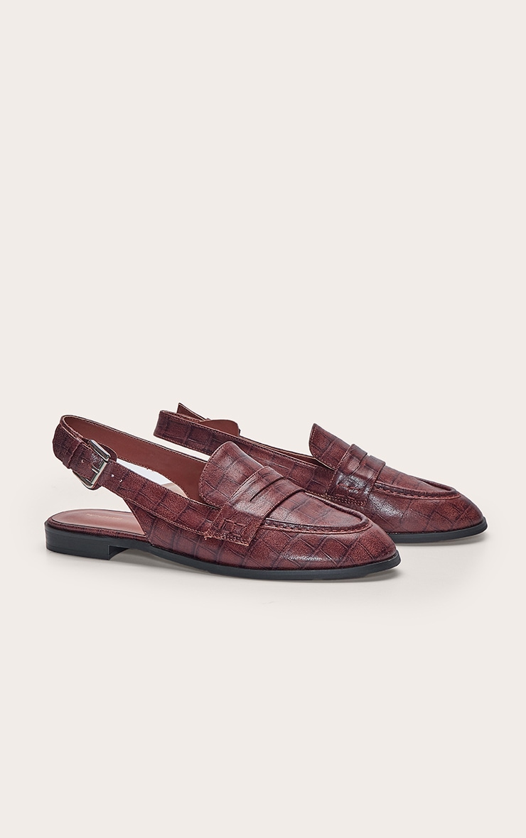 Chocolate Croc Slingback Loafer image 3