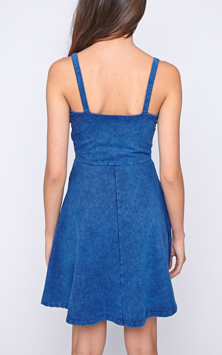 Piper Denim Skater Dress Dresses PrettyLittleThing PrettyLittleThing