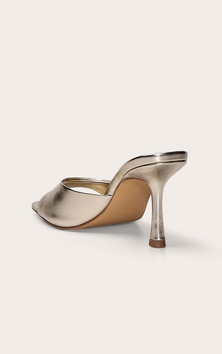 Gold Square Toe Mule image 4