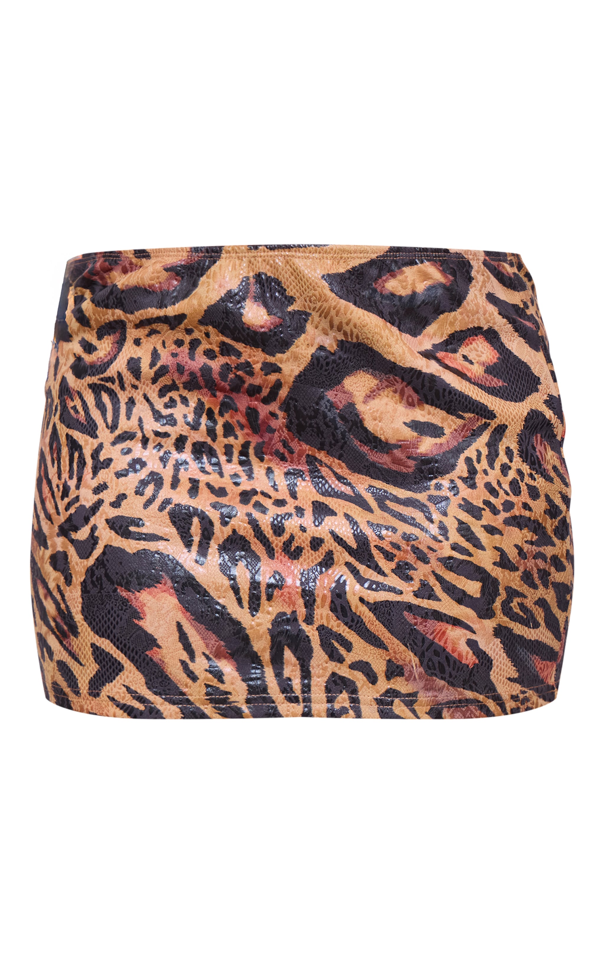 Brown Faux Suede Leopard Print Mini Skirt image 6