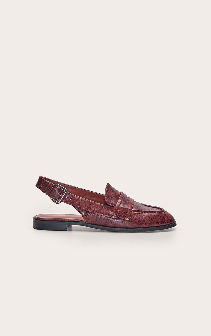Chocolate Croc Slingback Loafer image 2