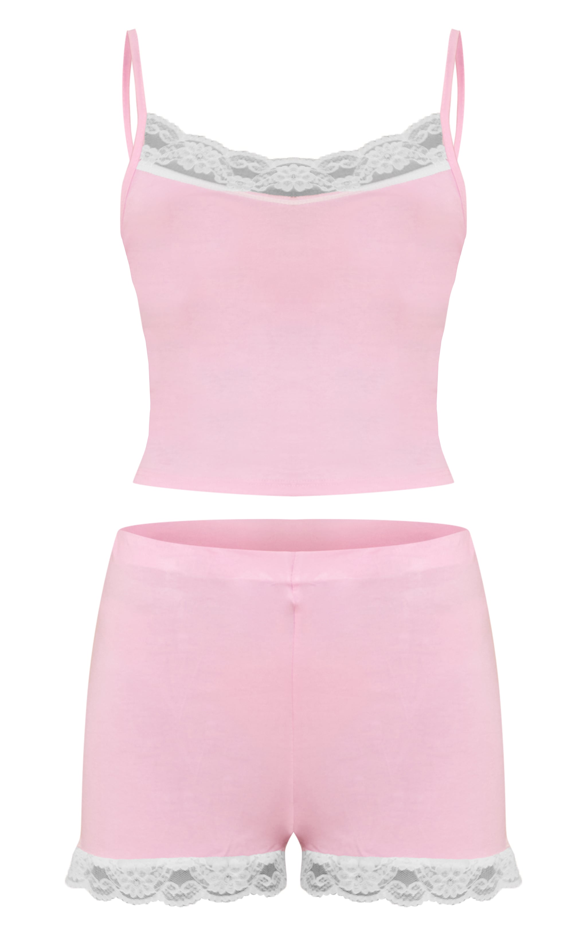 Baby Pink Lace Trim Short Pj Set image 5