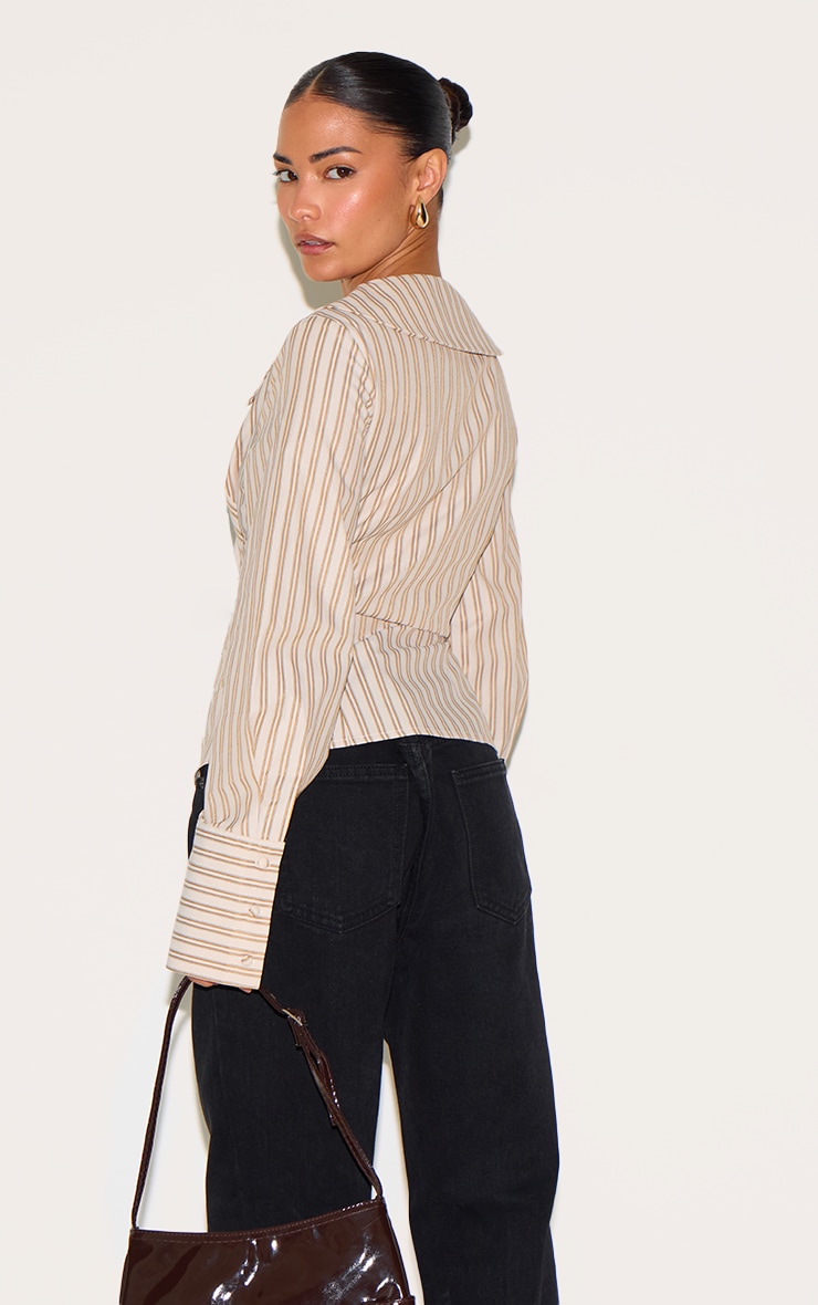 Chemise Petite Taupe à Rayures Fines image 2