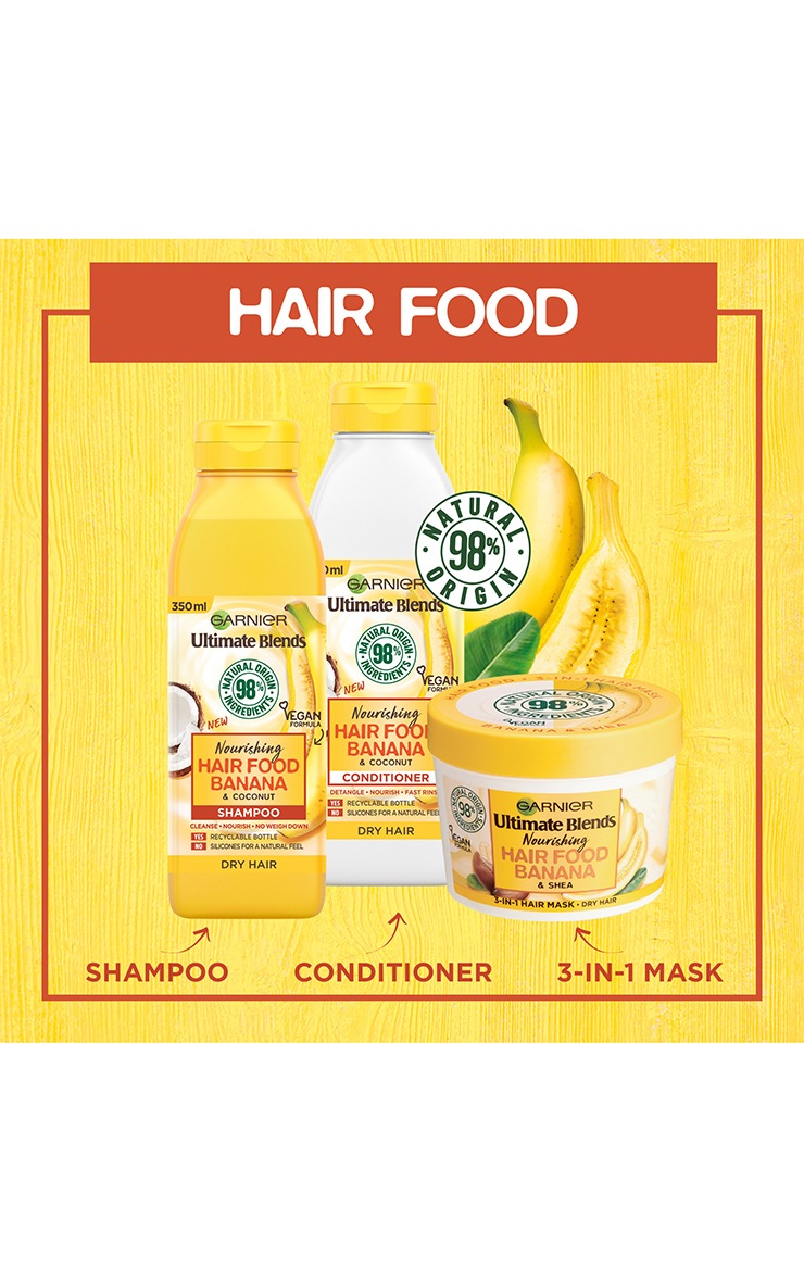 Garnier Ultimate Blends Hair Food Banana Shampoo For Dry Hair 350ml image 7