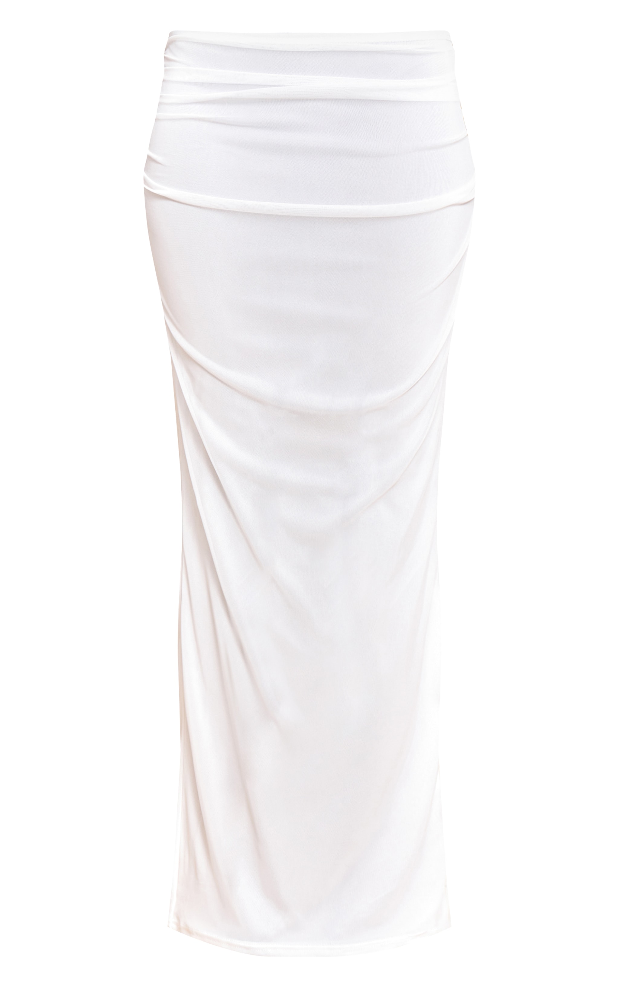 Jupe longue en mesh blanc froncée image 5