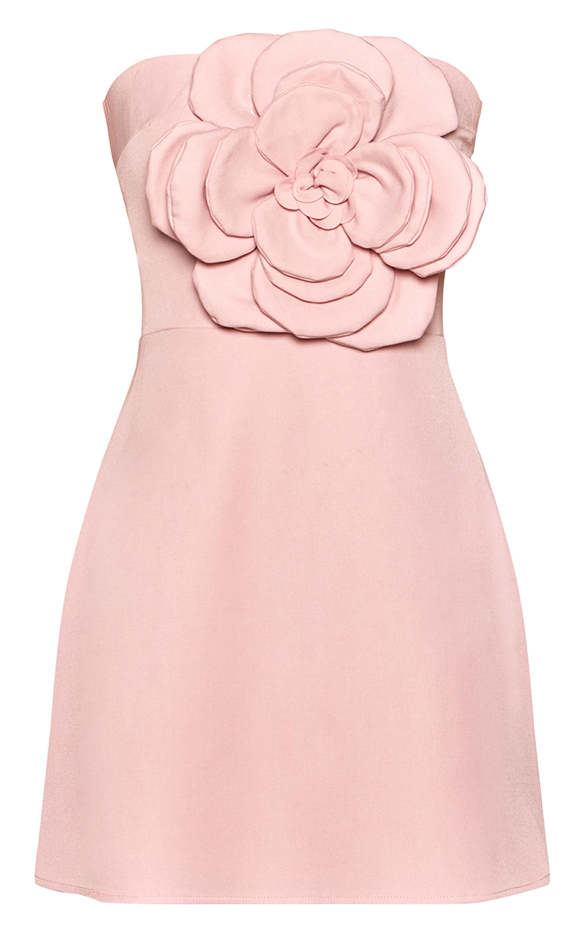 Light Pink Floral Bandeau A Line Shift Dress image 5