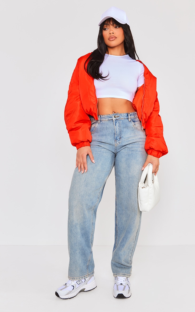 Red Oversized Bomber Jacket image 3