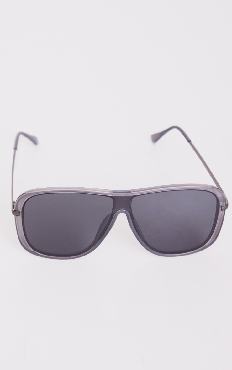 Grey Crystal Frame Oversized Sunglasses image 2