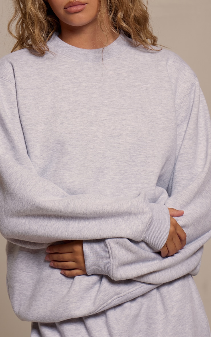Ash Grey Cotton Fleece Pullover Sweatshirt image 1