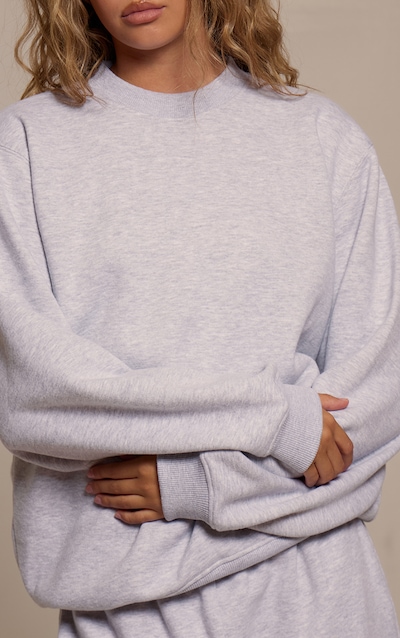 Sweat pullover en coton polaire gris cendré