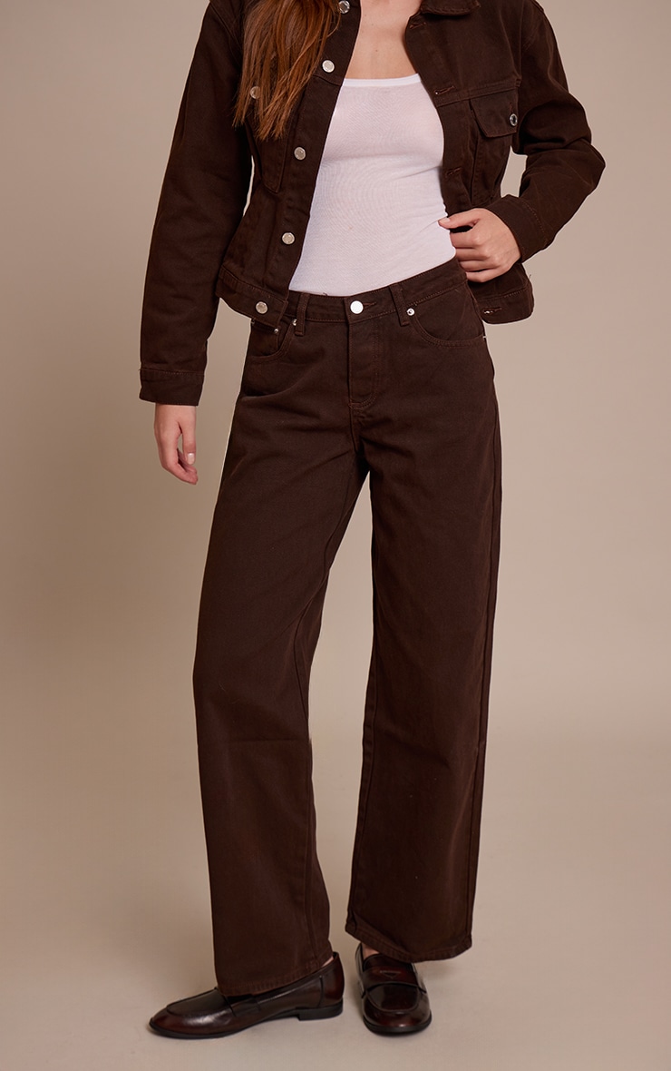 Dark Chocolate Dip Front Straight Leg Jeans