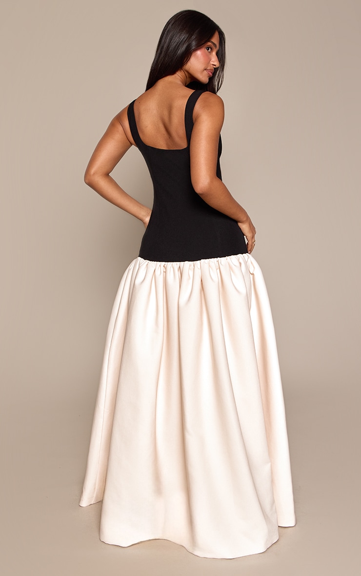 Petite Contrast Woven Gathered Hem Maxi Dress image 2