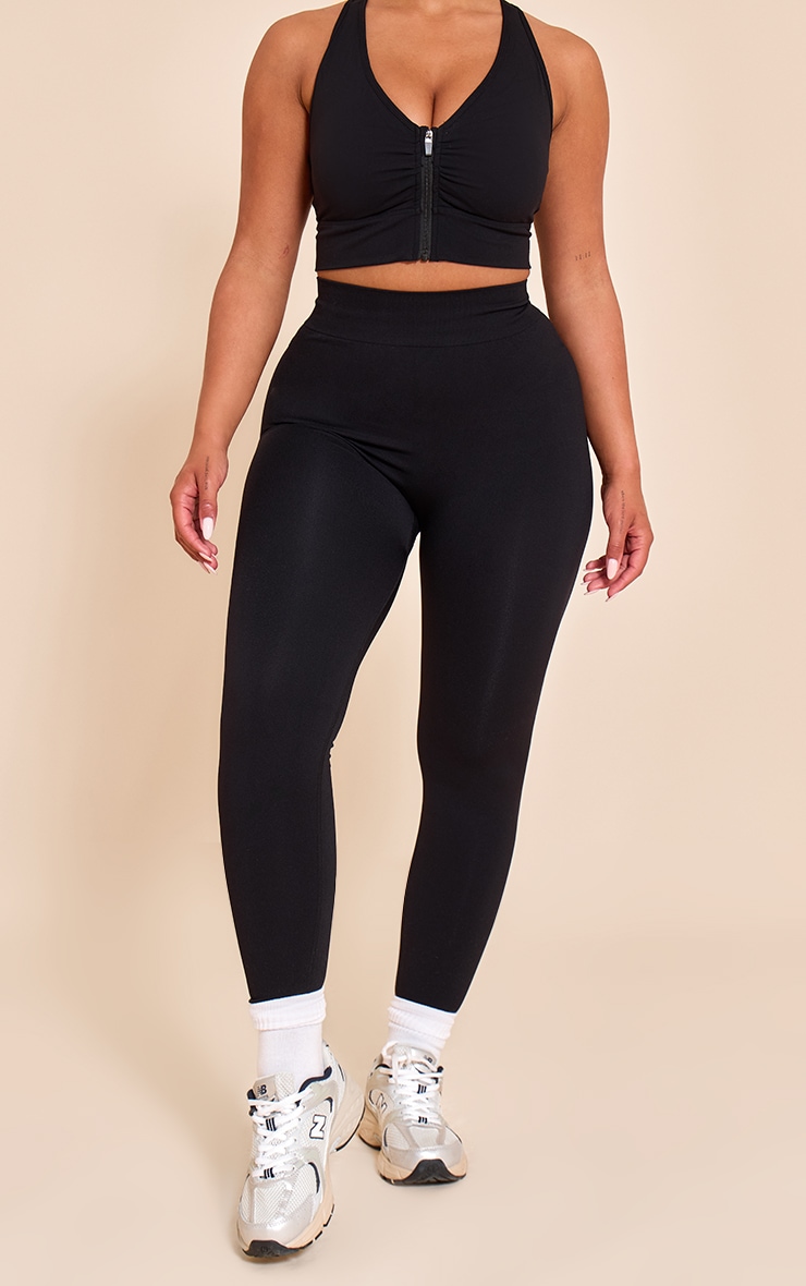 Shape Black Seamless Active Ruched Bum High Waisted Leggings image 2