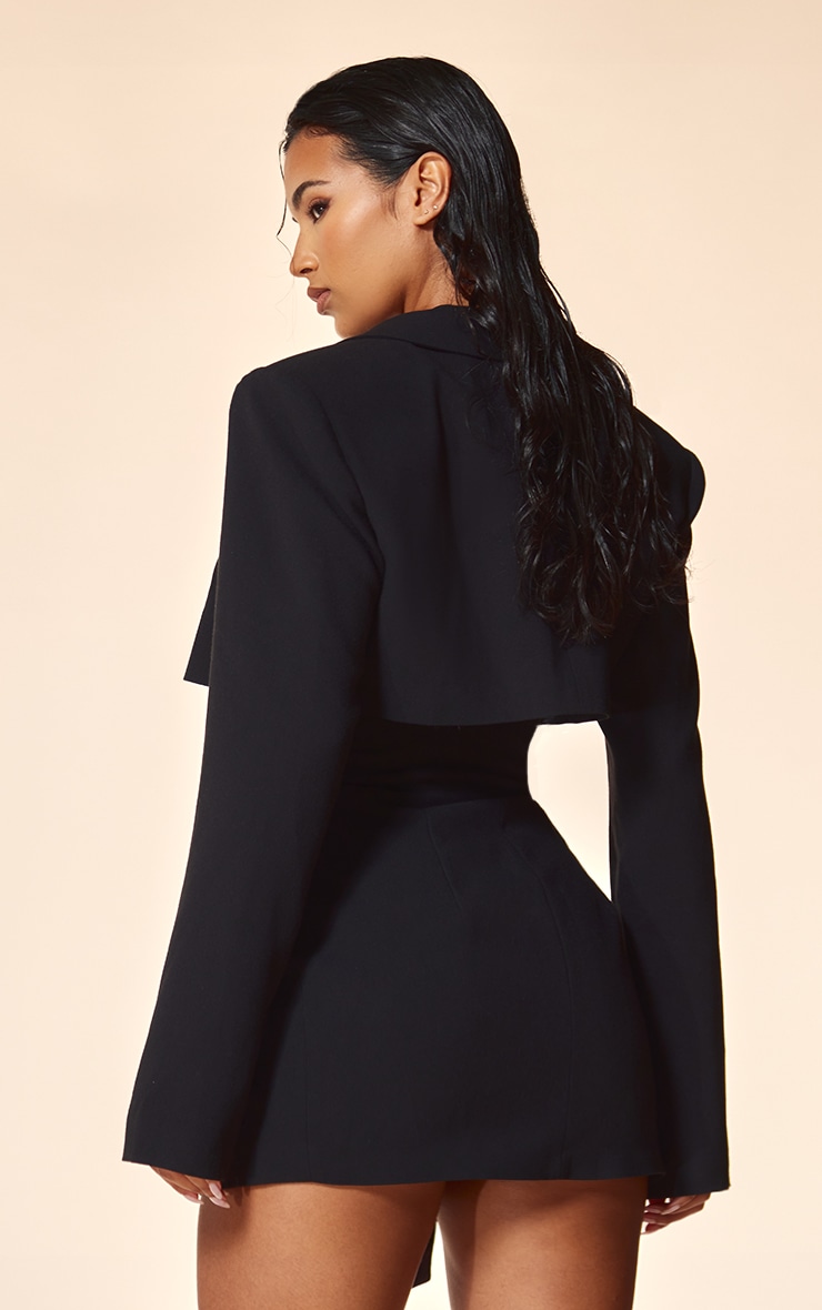 PLT Label Robe blazer noire à nouer sur le côté image 2
