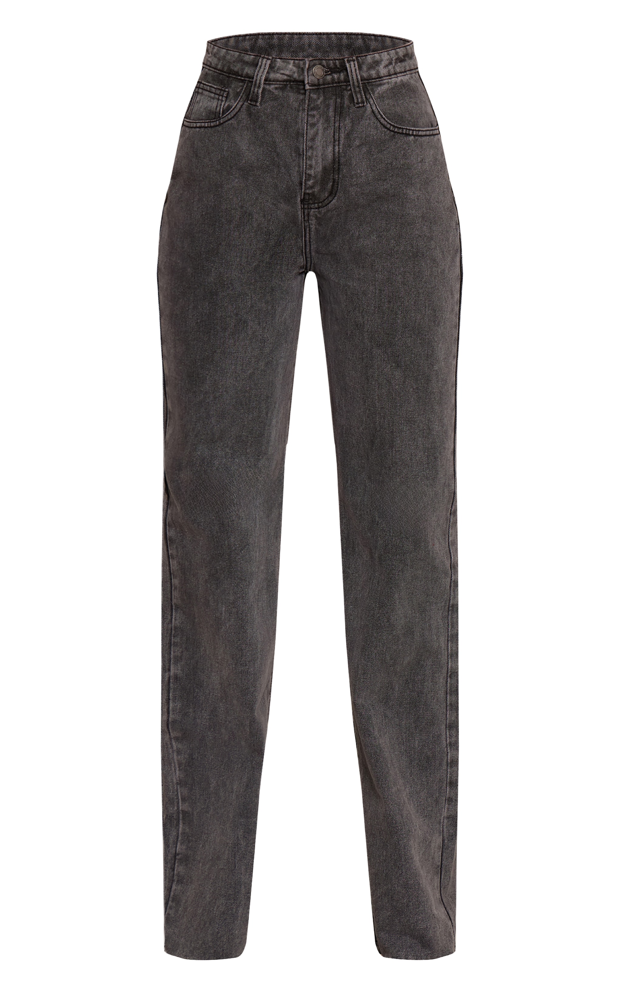 Tall Washed Grey High Waist Straight Leg Jeans