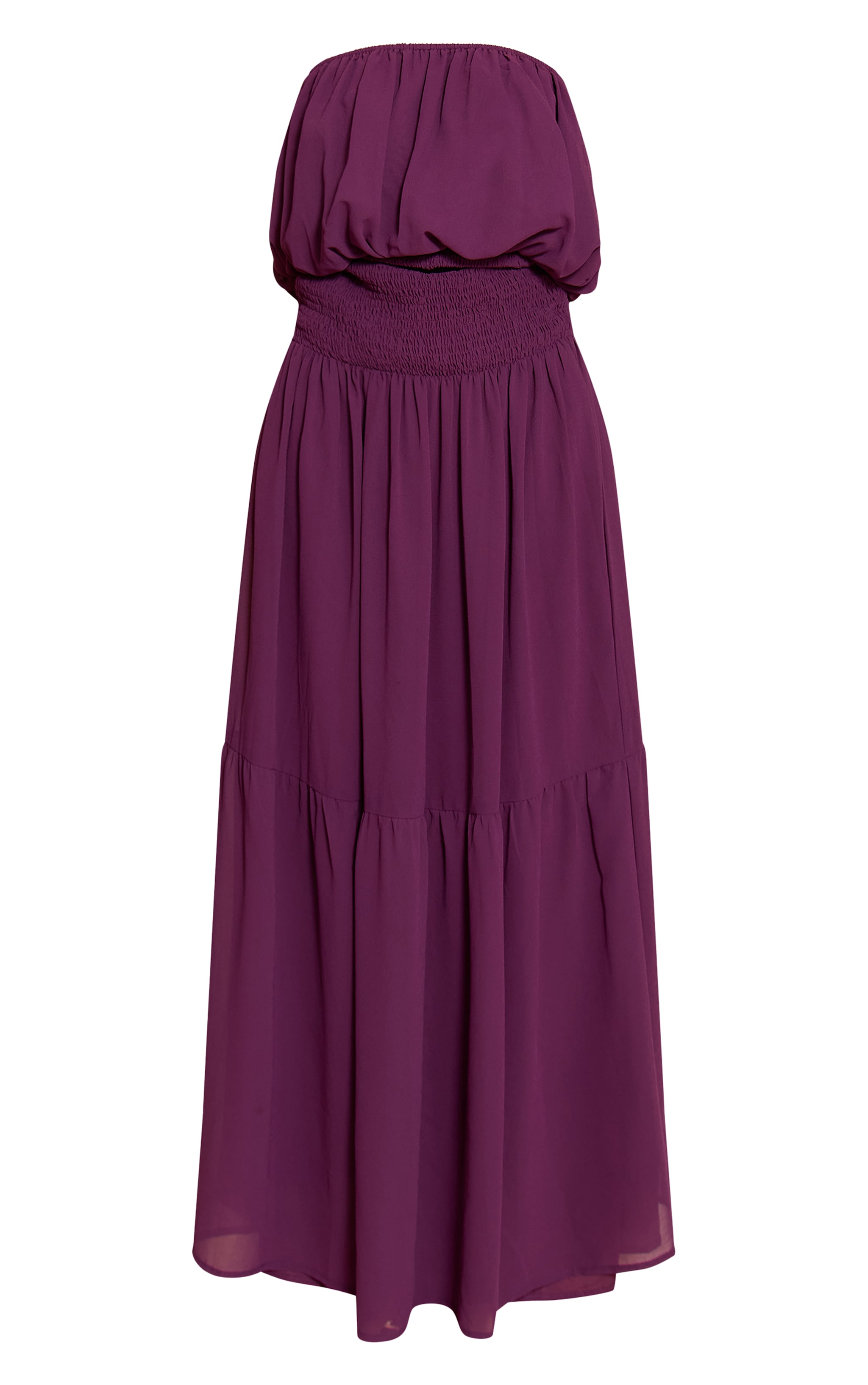 Purple Chiffon Bandeau Sheered Waist Maxi Dress image 5