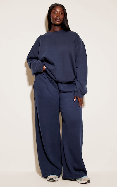 Plus Navy Straight Leg Sweatpant