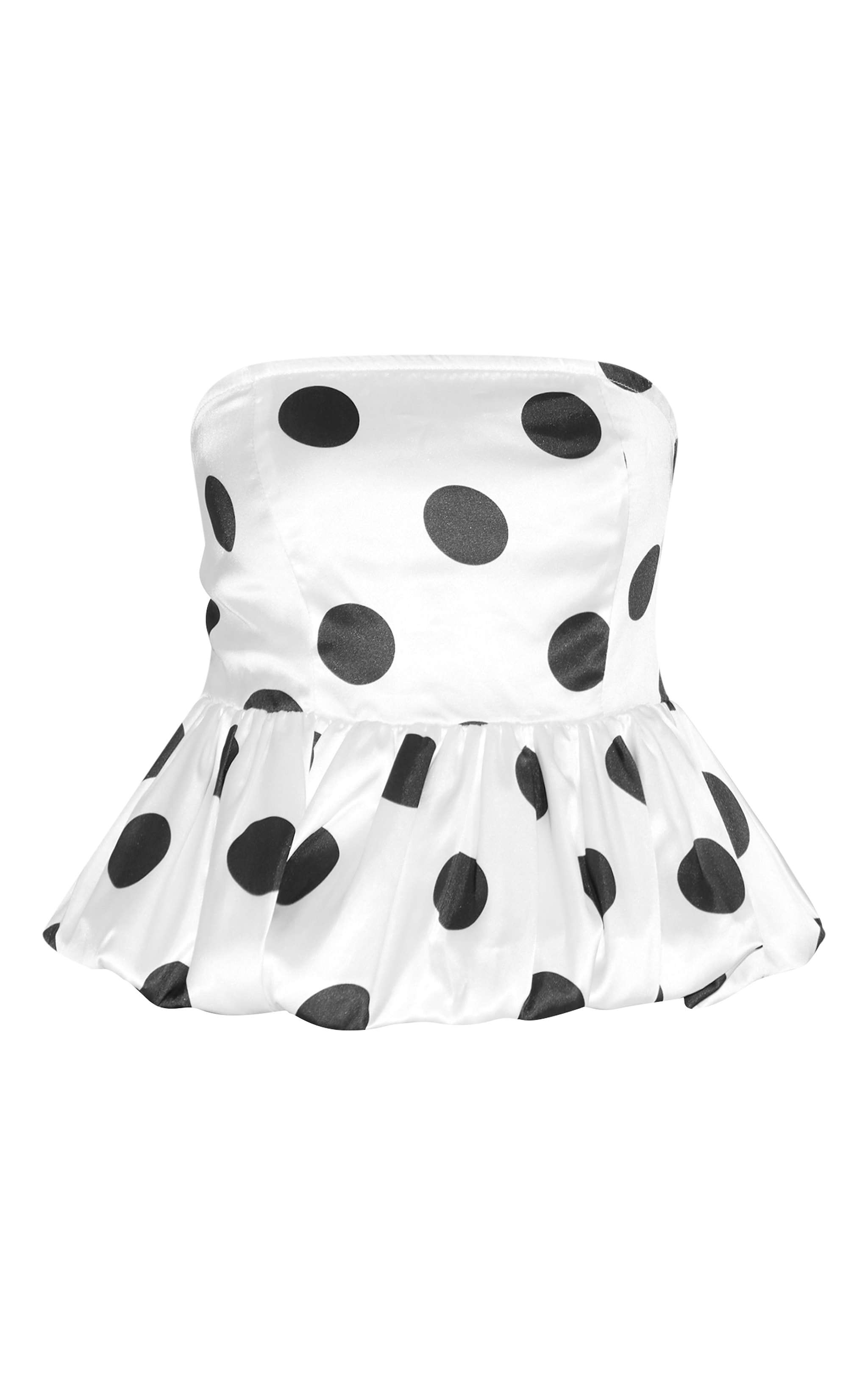 Haut bouffant à pois, couleur ivoire, en matière satinée image 5