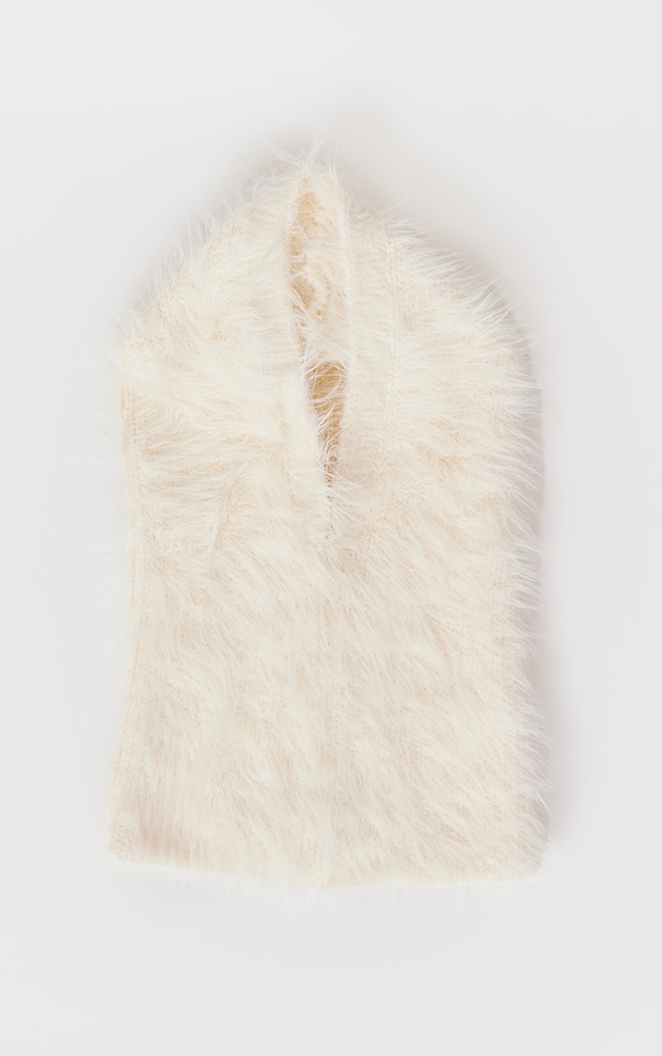 Cream Eyelash Knit Snood image 2