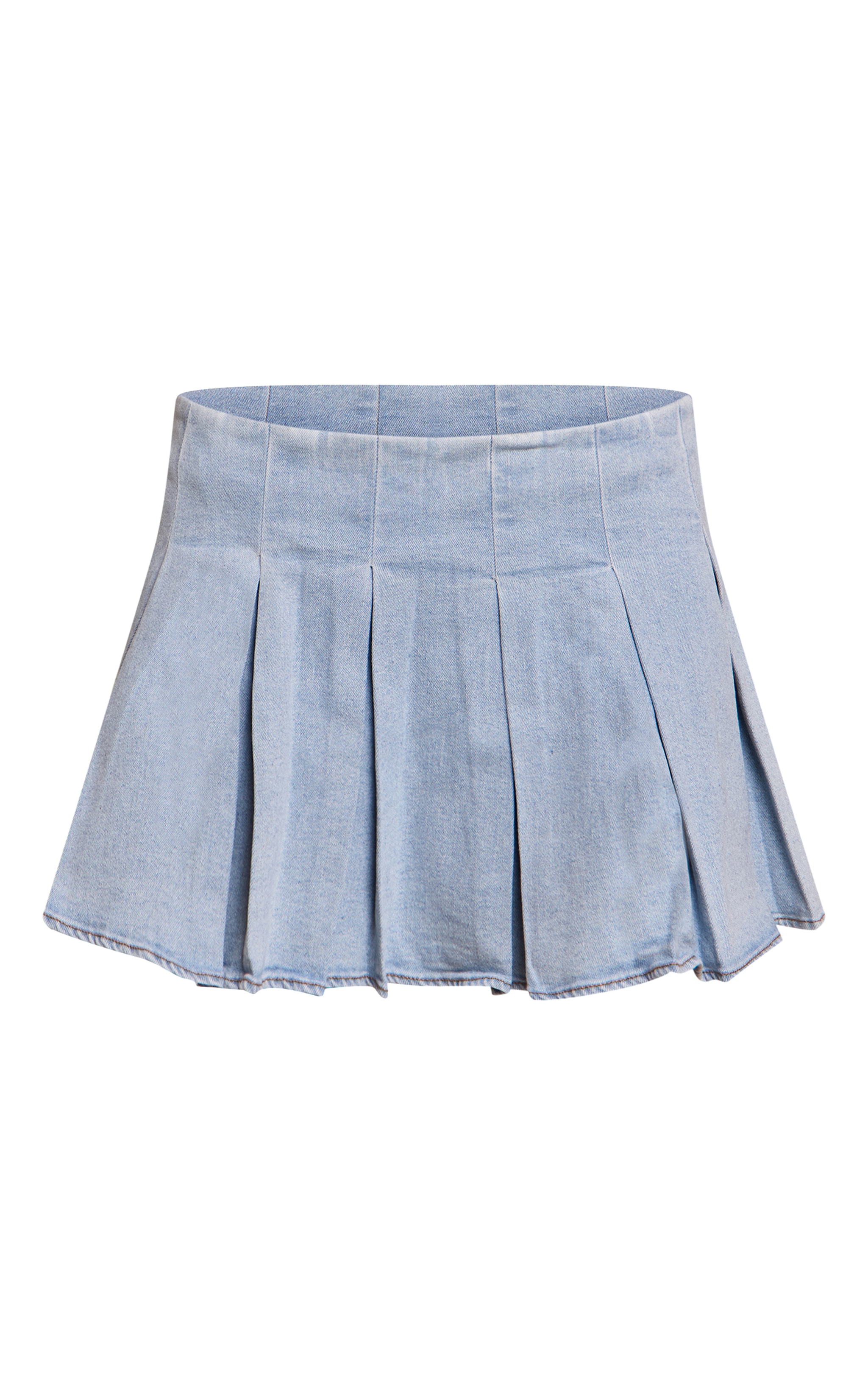 Mini-jupe plissée en jean bleu clair image 6
