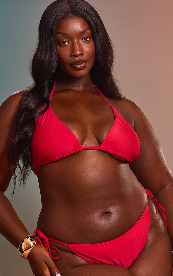 Plus Mix & Match Red Triangle Bikini Top
