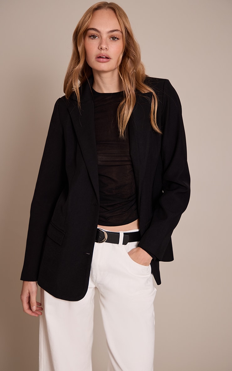 Black Longline Oversized Blazer