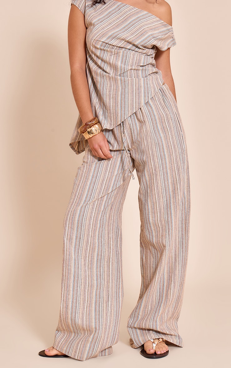 Multi Textured Stripe Straight Leg Pant image 2