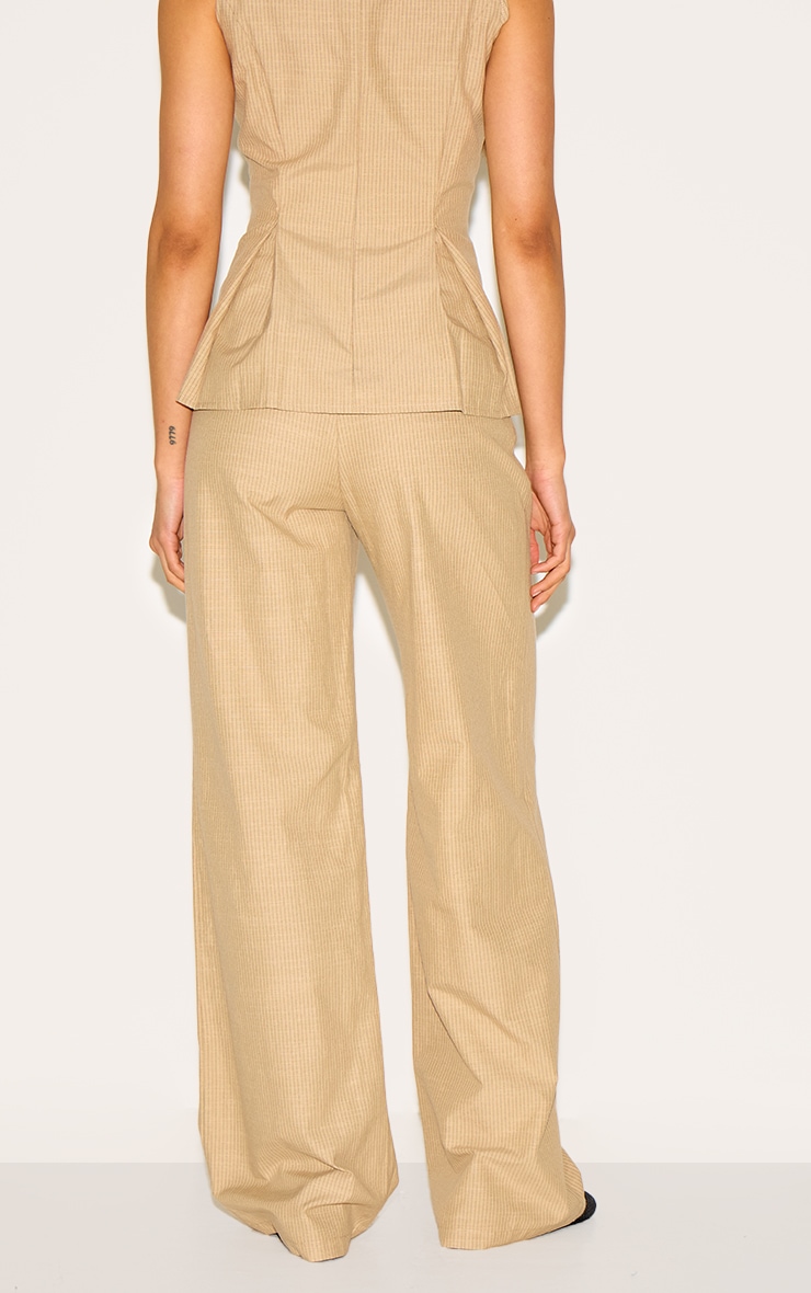 Sand Striped Cotton Wide Leg Pants image 3