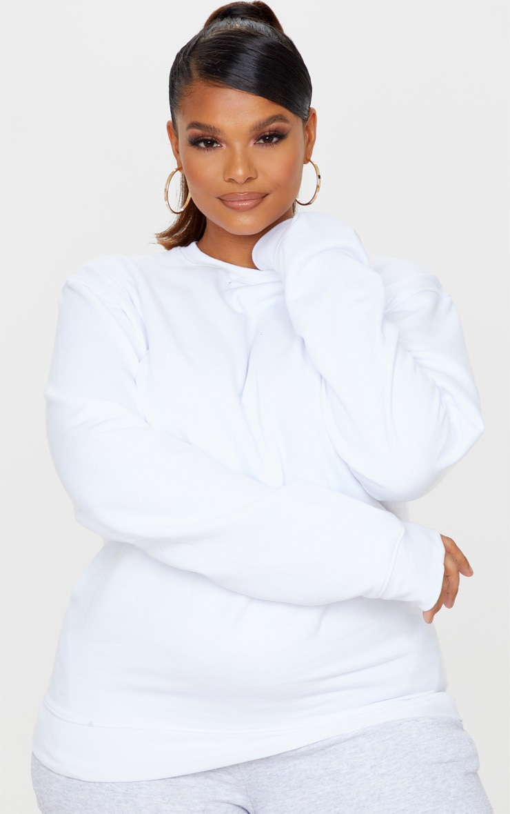 white oversized sweatshirt