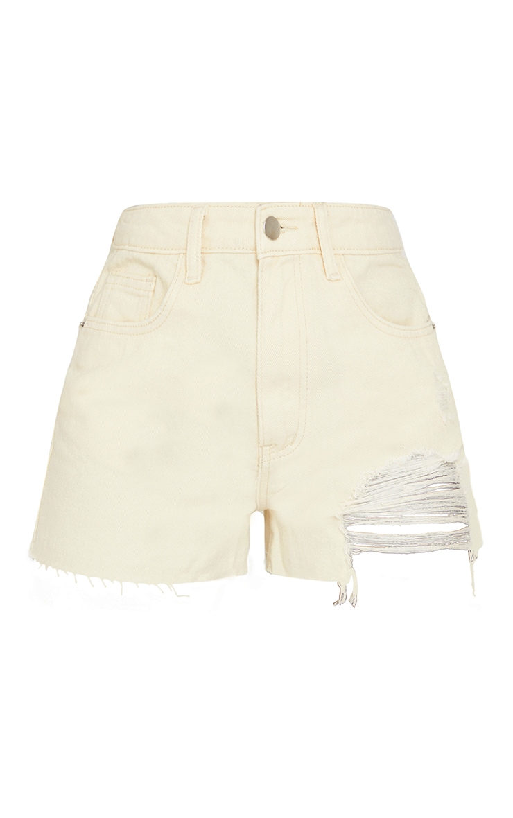 Ecru denim shorts Clearance