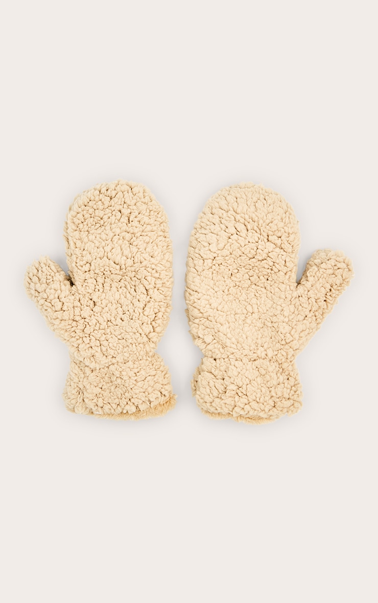 Gants en polaire teddy crème image 2