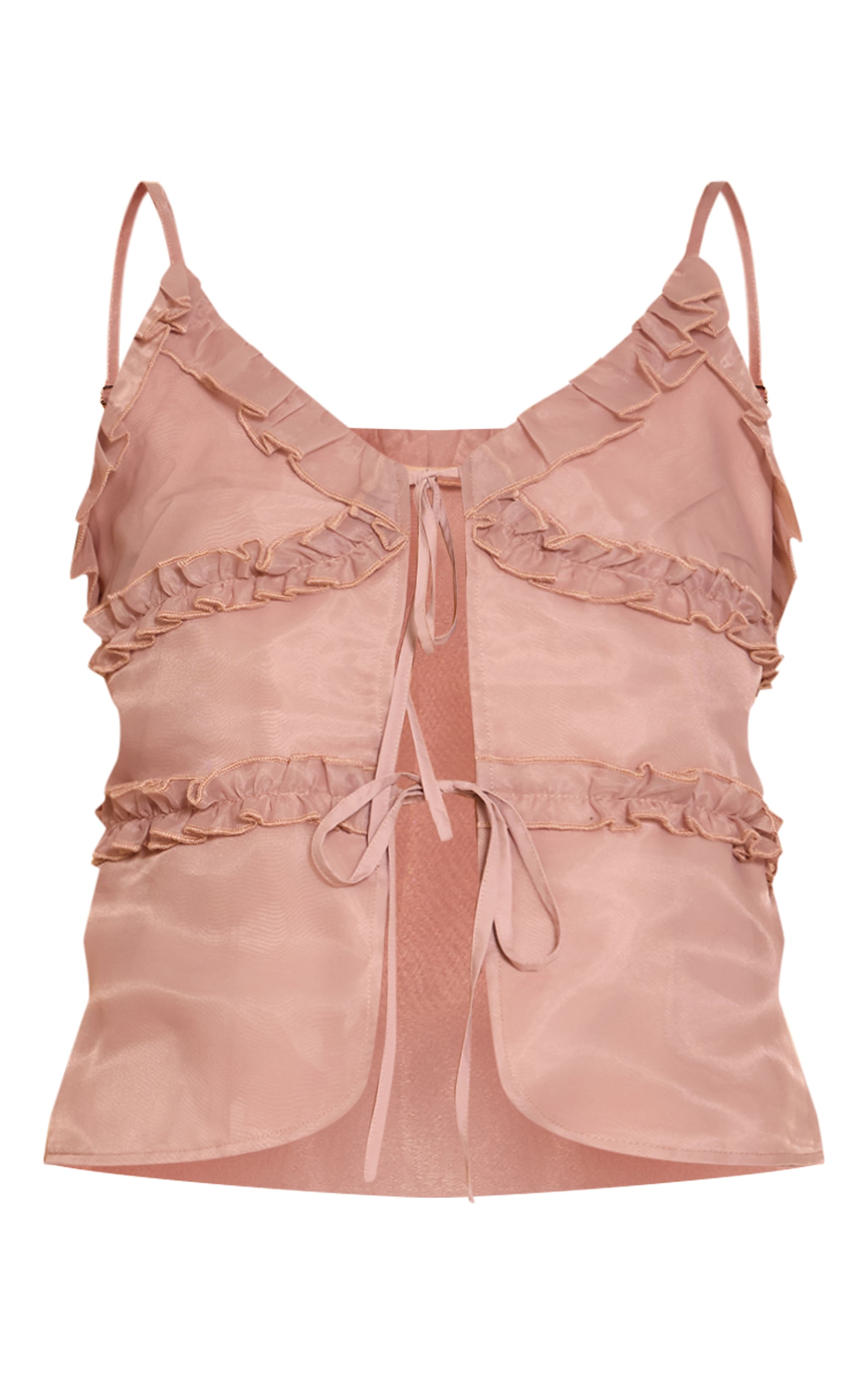 Mauve Chiffon Frill Detail Cami Top image 5