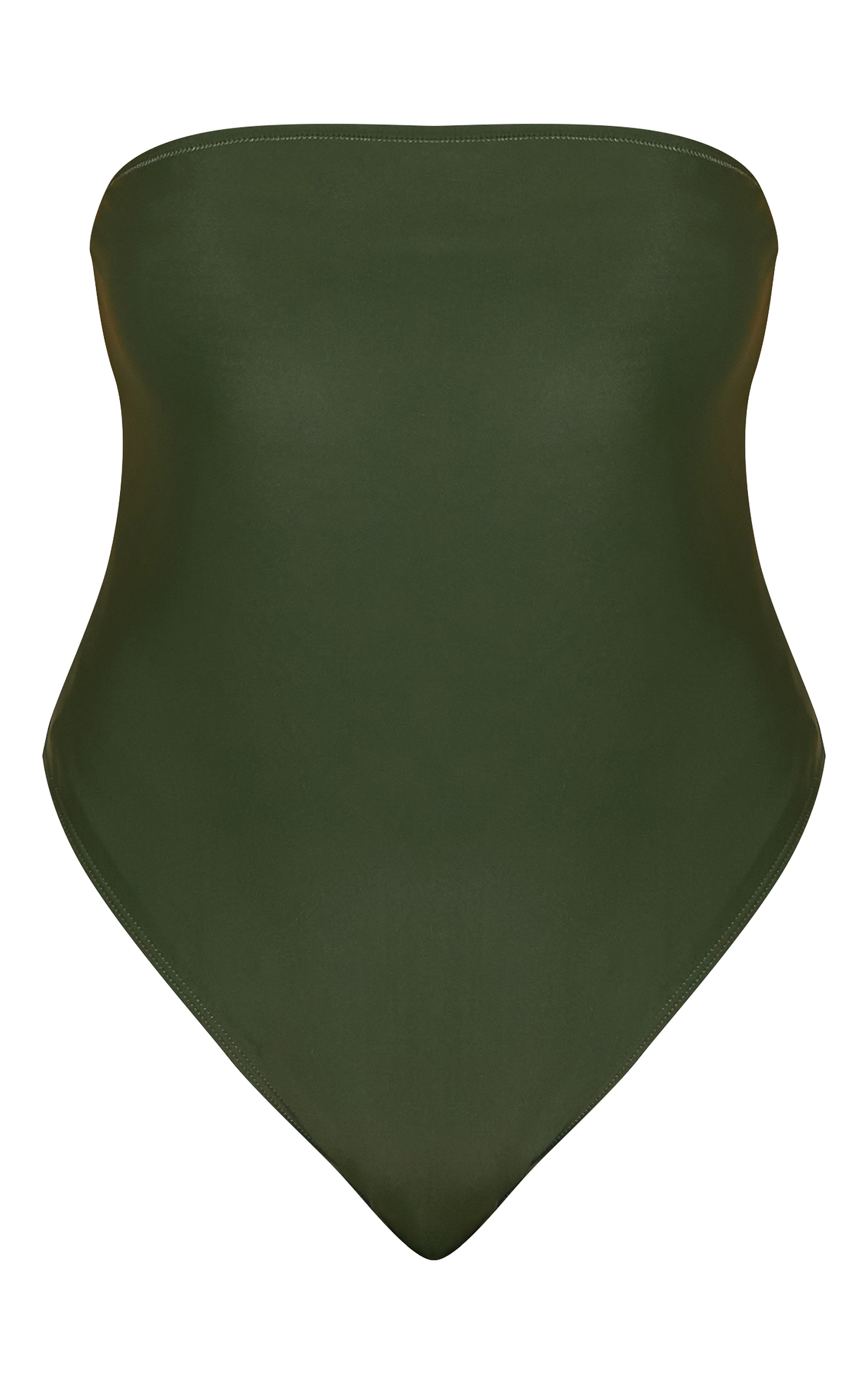 Plus Khaki Strapless Swimsuit image 5
