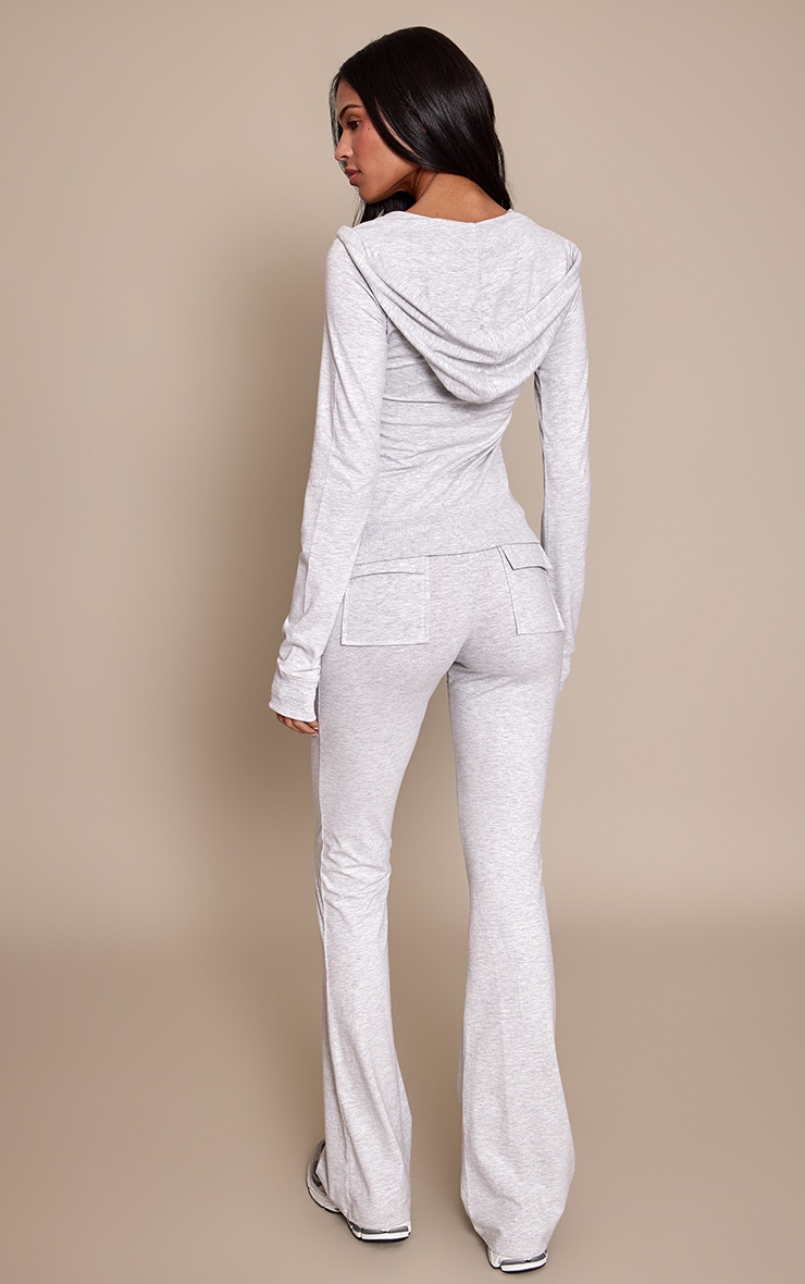 Tall Ash Grey Low Rise Skinny Flare Trousers image 3