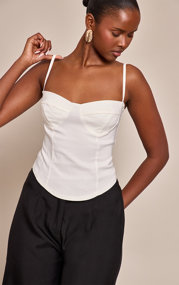 Buttermilk Curved Hem Bengaline Corset