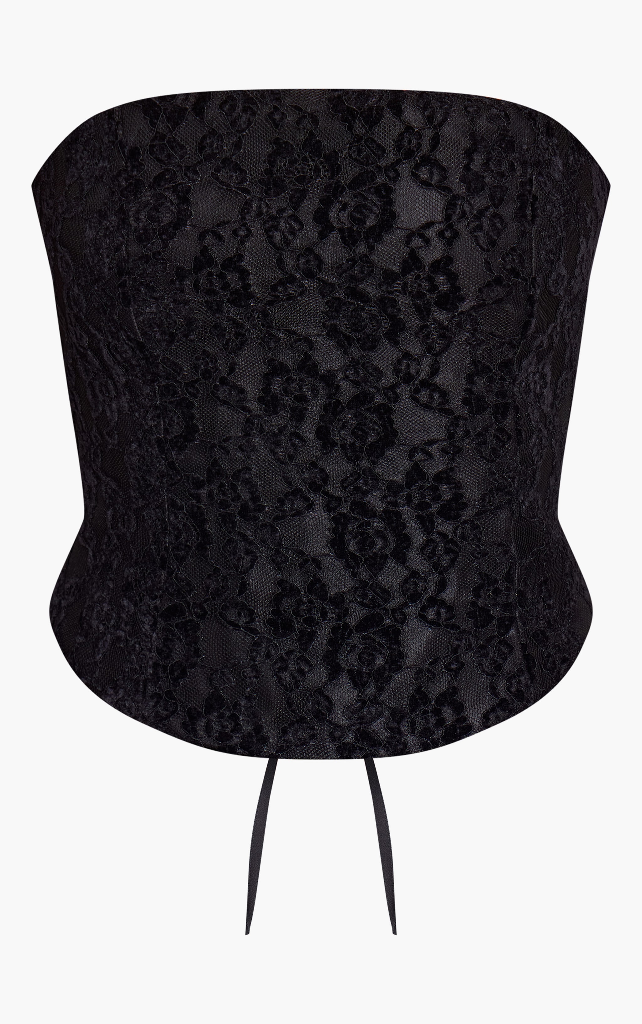 Black Lace Velvet Coset Top  image 5