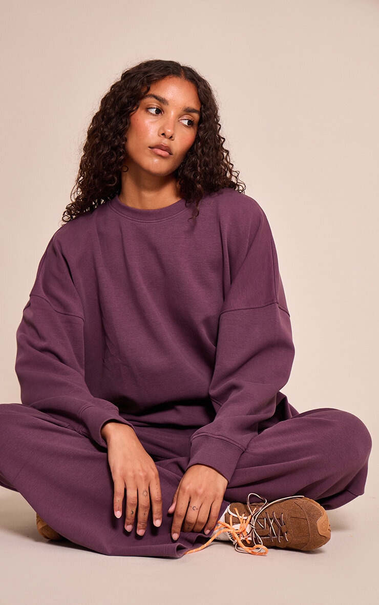 Jogging large en tissu 350 gr/m² sergé prune image 4