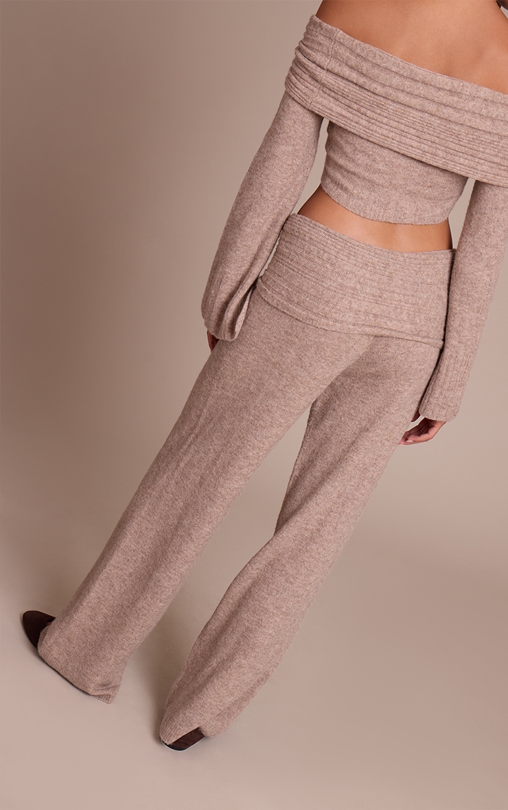 Mocha Rib Soft Knit Fold over Pant image 3