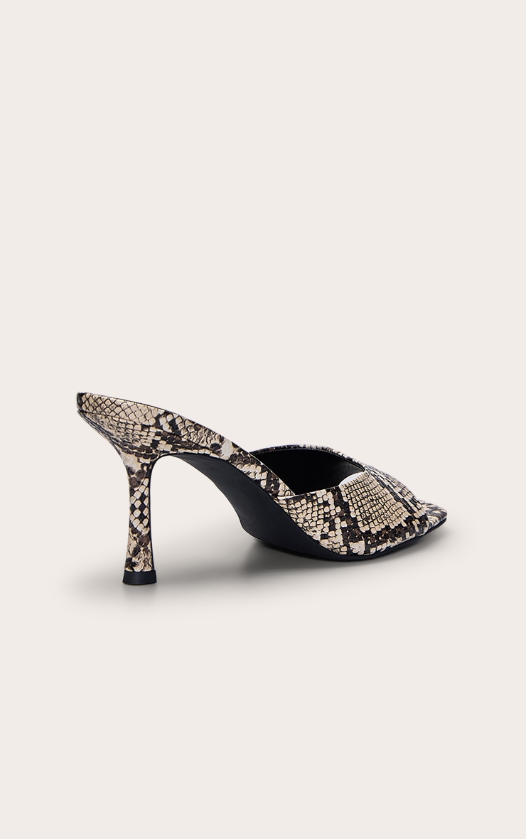 Snake Print Square Toe Mule image 4