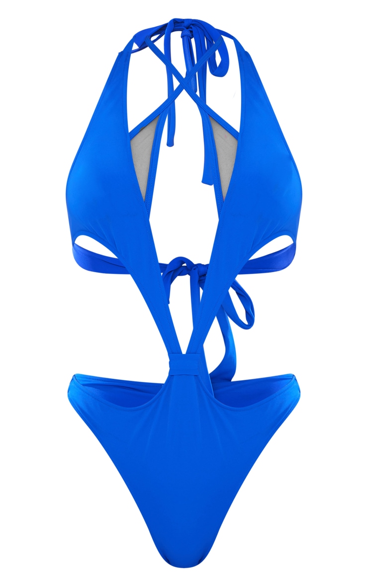 Cobalt Mesh Underlay Halterneck Swimsuit image 5