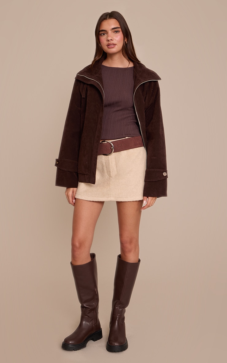 Sand Brushed Wool Mini Skirt image 1