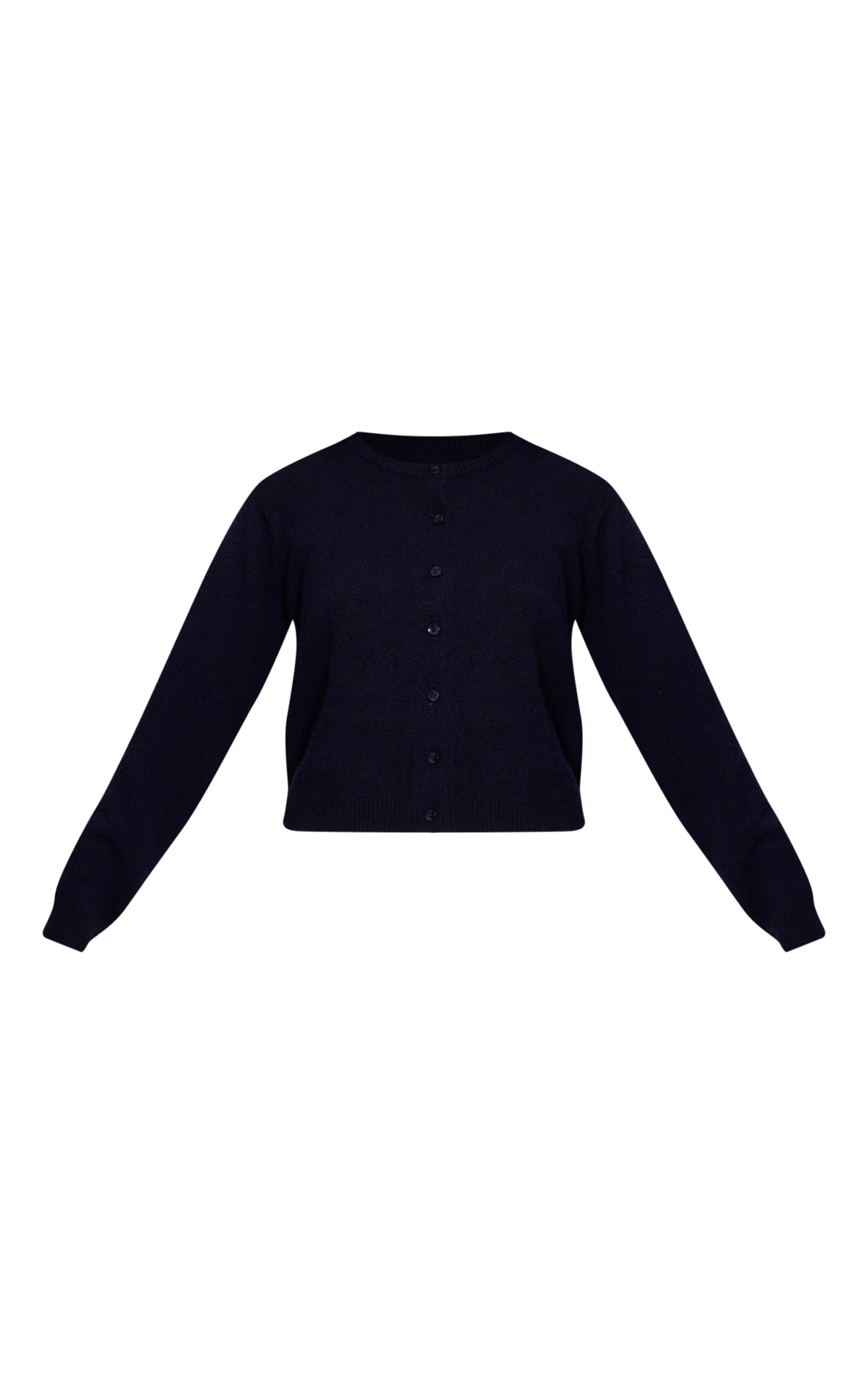 Cardigan en maille tricot bleu marine à col rond image 5