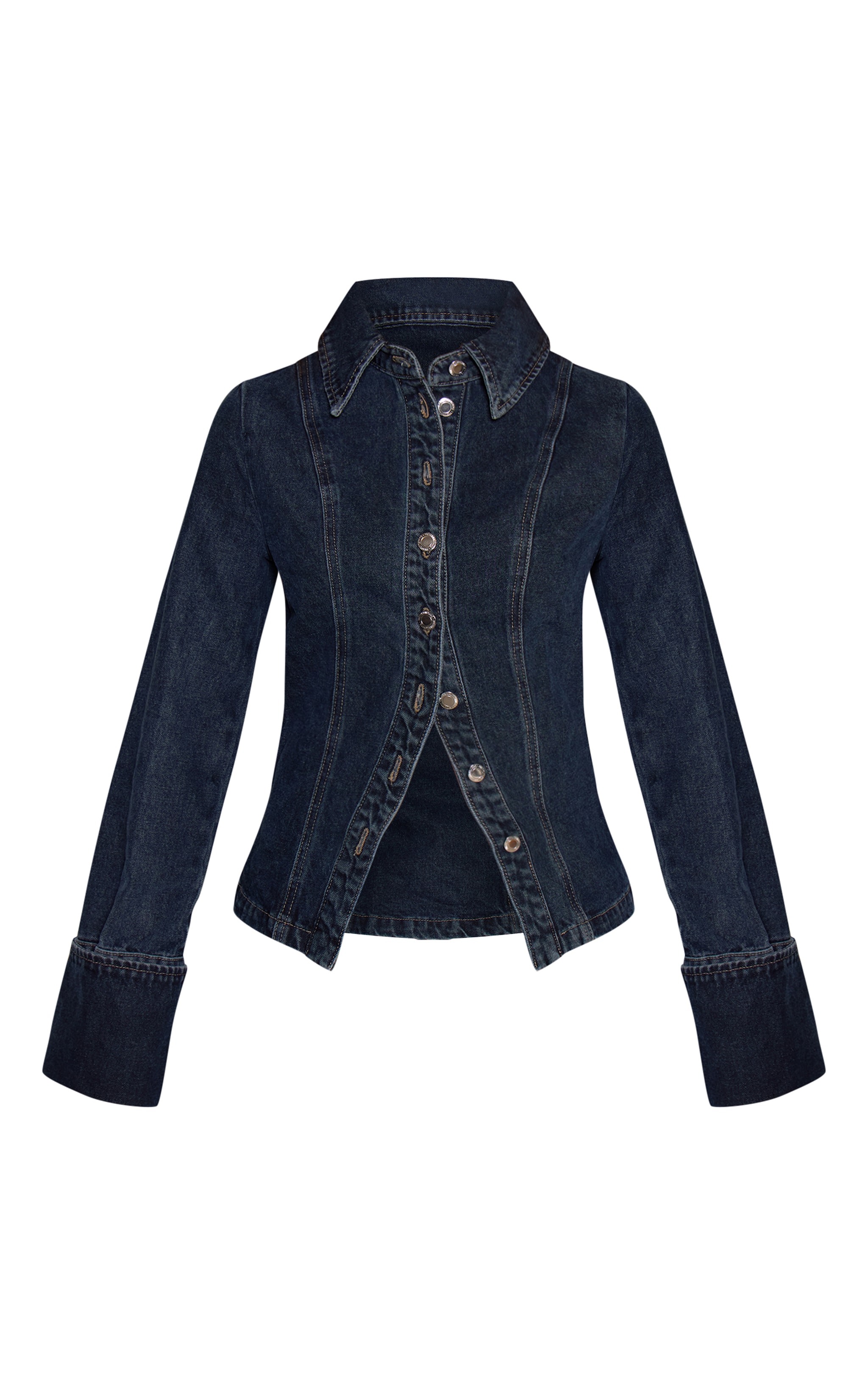 Dark Blue Vintage Cinch Denim Shirt image 5