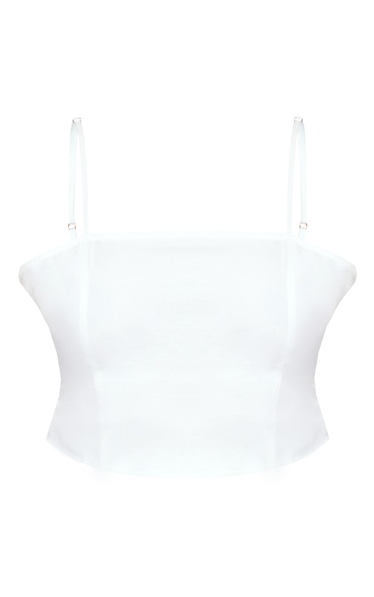 Plus Cream Woven Strappy Corset image 5