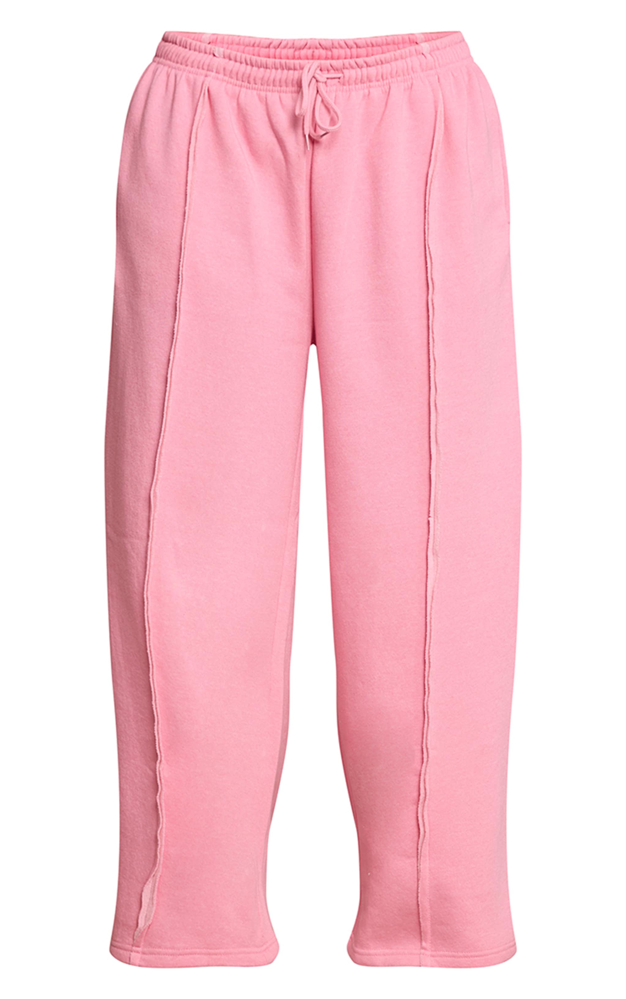 Plus Light Pink Seam Detail Oversized Wide Leg Joggers image 5