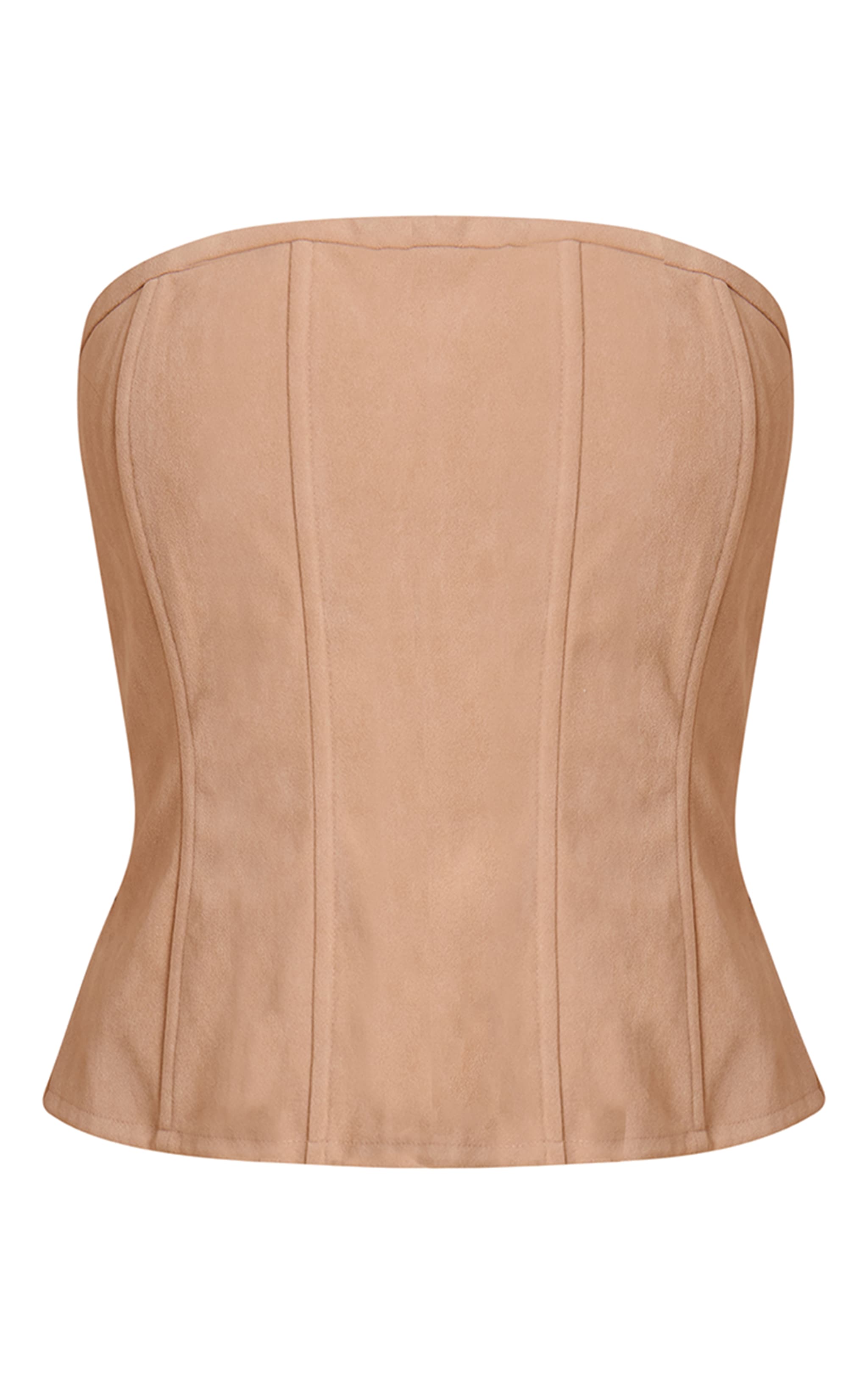 Corset structuré en suédine gris pierre image 5